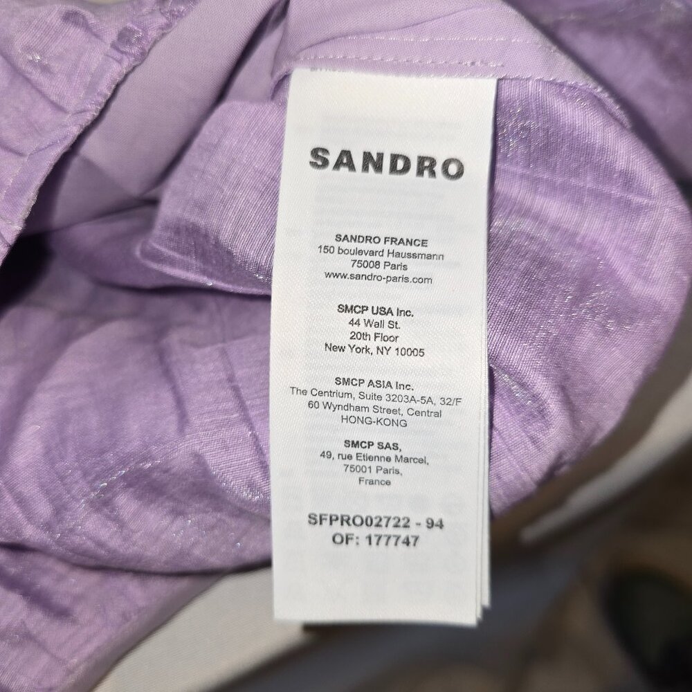 Sandro Kya Front Cut Out Dress in Purple, various sizes, NWT - Picture 7 of 7